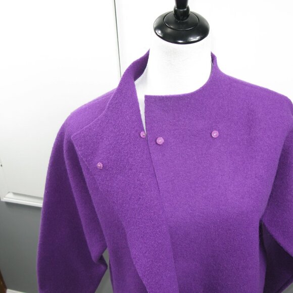 Eileen Fisher Petite Purple Snap Closure Wool Cardigan Size PS - Picture 6 of 7